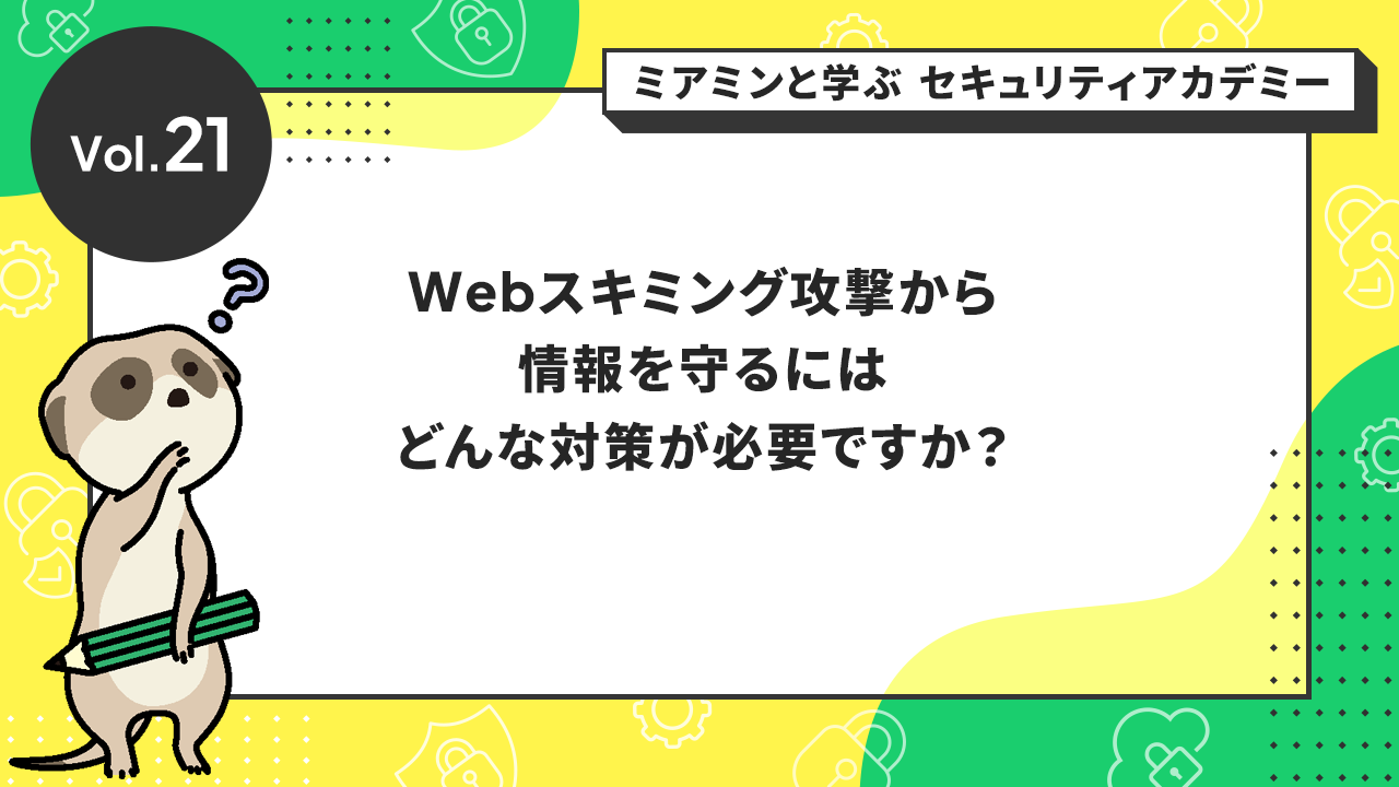 Vol.21 Webスキミング攻撃から情報を守るにはどんな対策が必要ですか？